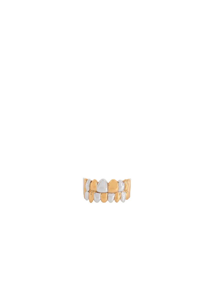 Balmain Brass Double Grillz Ring Gold Men Fashion Jewelry