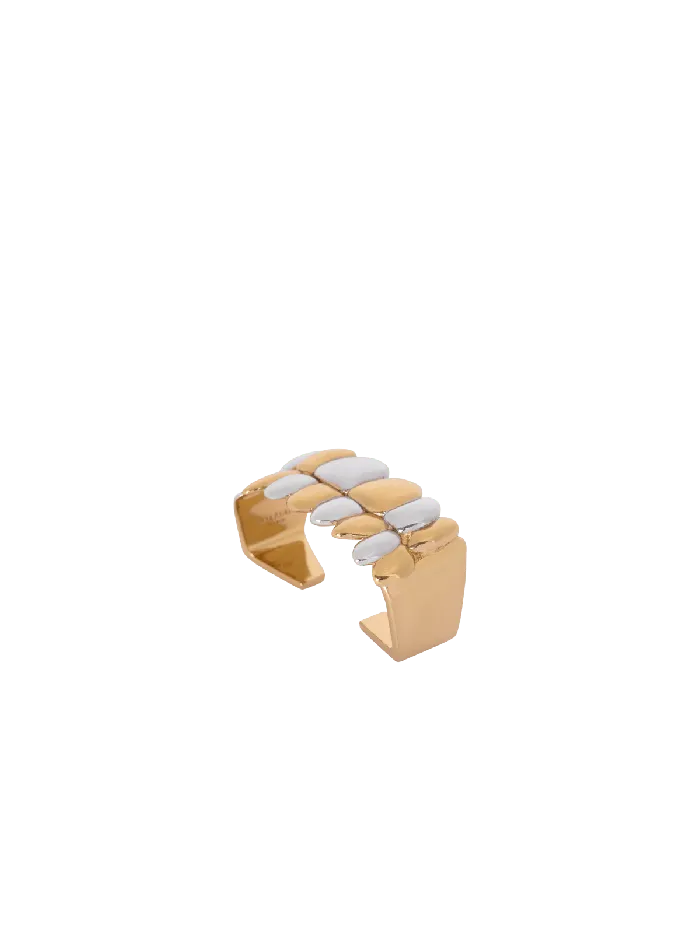 Balmain Brass Double Grillz Ring Gold Men Fashion Jewelry