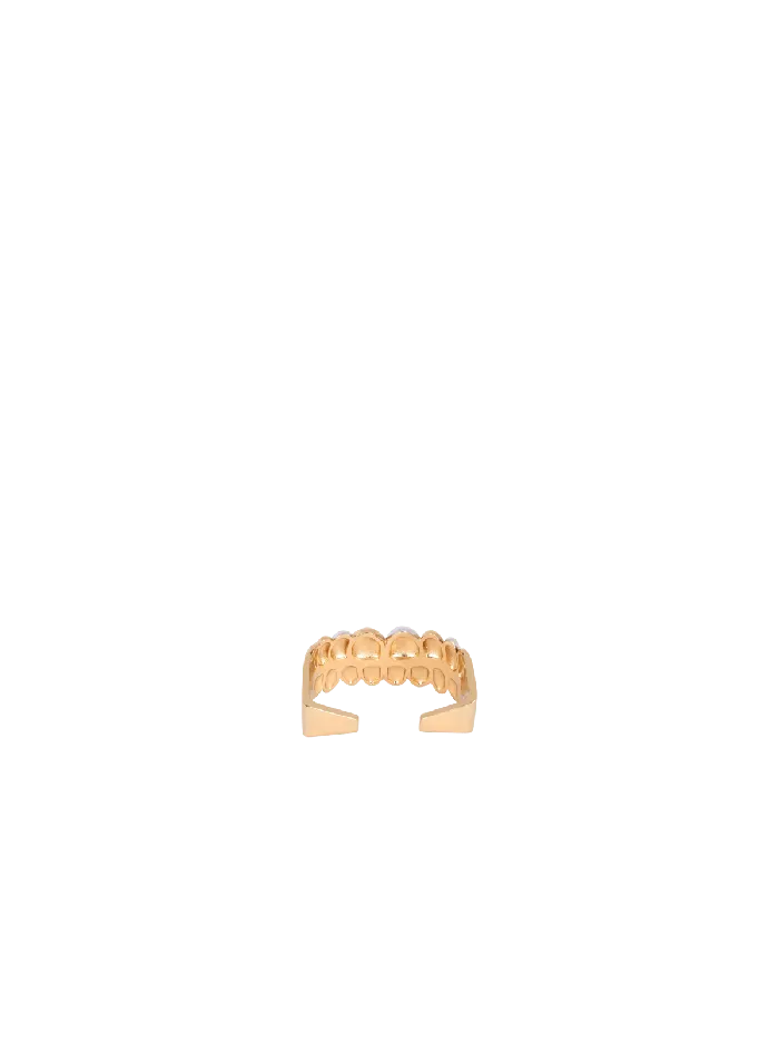Balmain Brass Double Grillz Ring Gold Men Fashion Jewelry