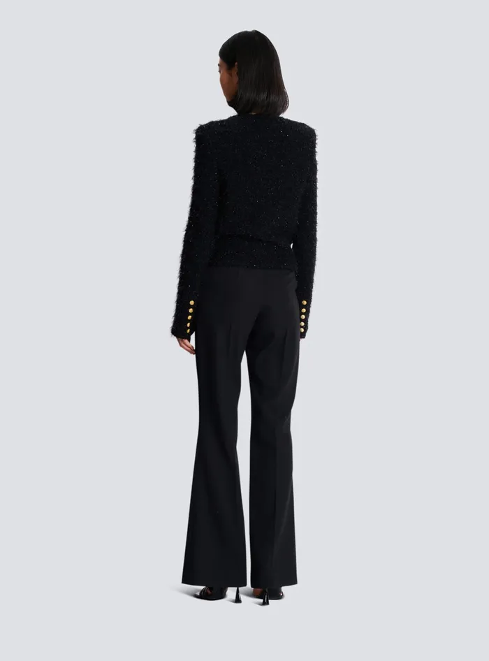 Balmain Buttons Tweed Jacket Black Women Jackets And Blazers