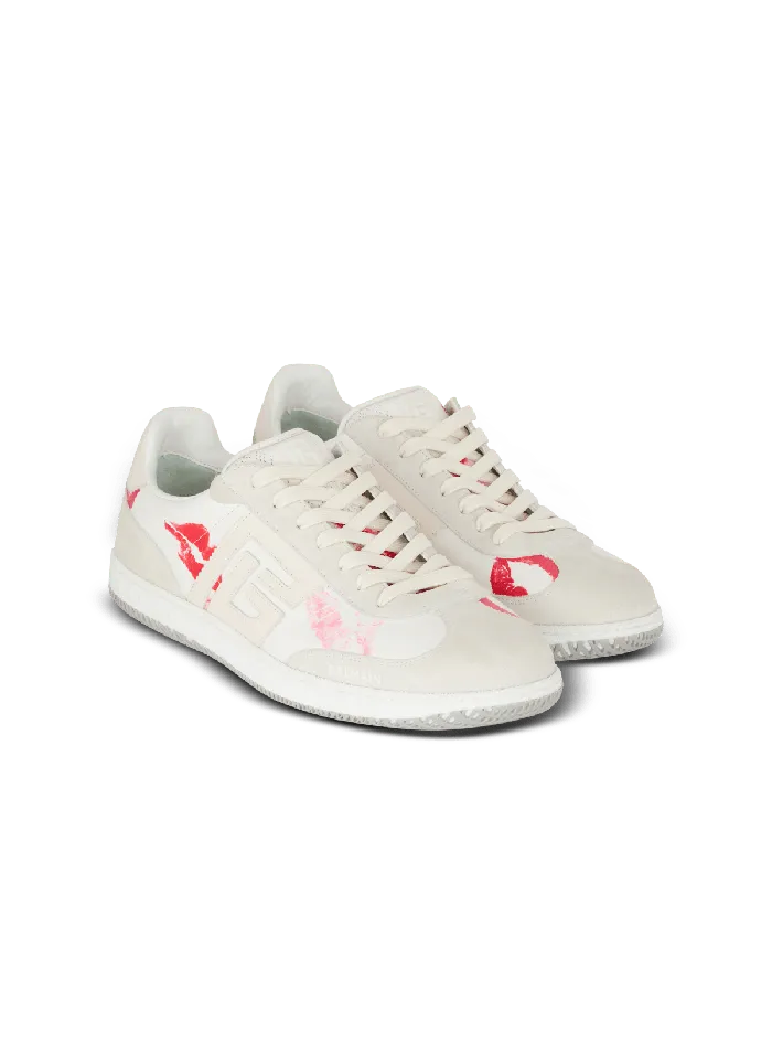 Balmain Calfskin Swan Trainers White Men Sneakers