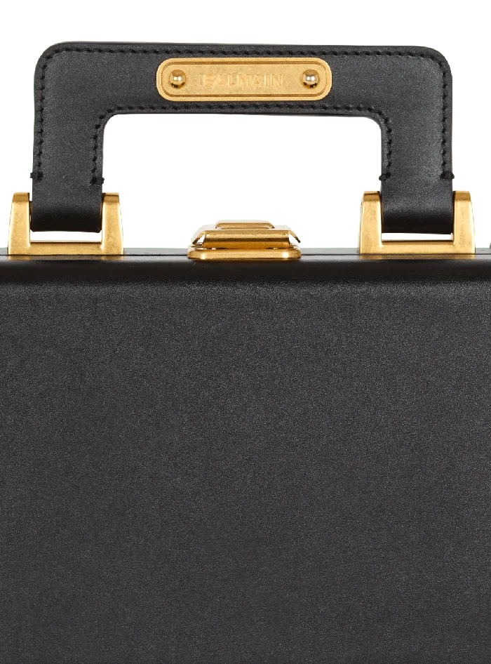 Balmain Camera Case Bag In Box Leather Black Men CrossBody Bags