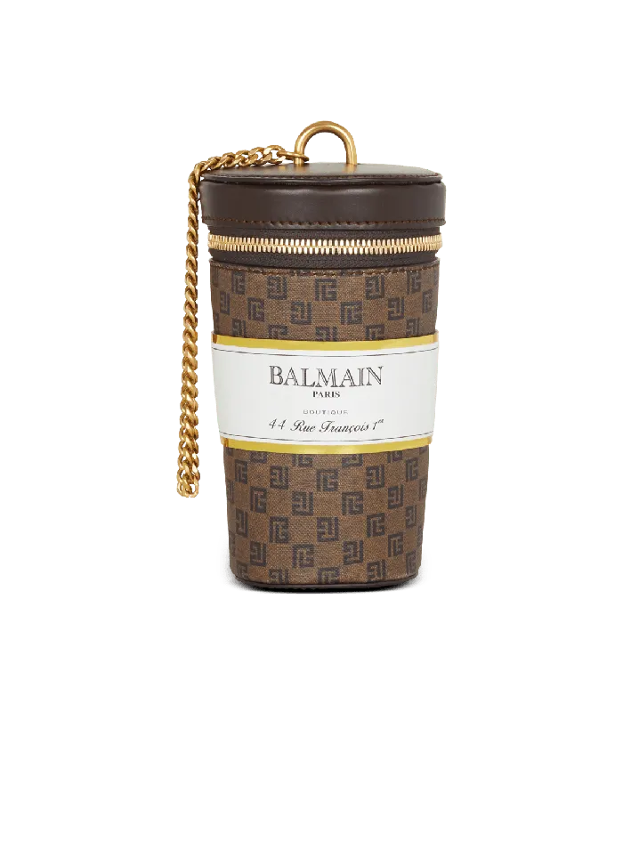 Balmain Coffee Cup Minaudiegravere In Mini Monogram Canvas Brown WomenMen Other Accessories Balmain Coffee Cup Minaudiegravere In Mini Monogram Canvas Brown WomenMen Other Accessories