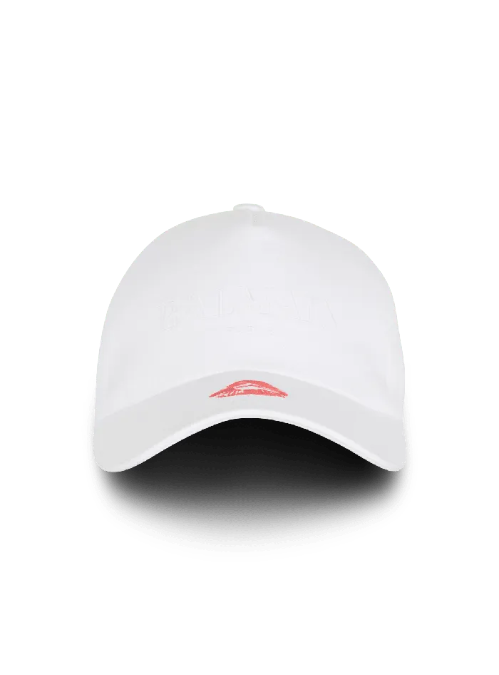 Balmain Cotton Kiss Cap White Men Hats And Caps