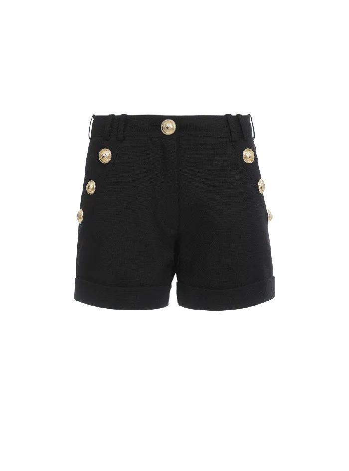 Balmain Cotton Lowrise Shorts Black Women Trousers And Shorts