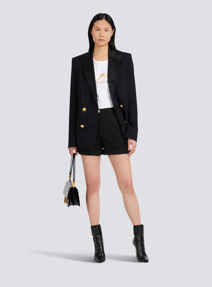 Balmain Cotton Lowrise Shorts Black Women Trousers And Shorts Balmain Cotton Lowrise Shorts Black Women Trousers And Shorts