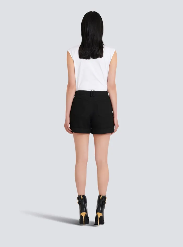Balmain Cotton Lowrise Shorts Black Women Trousers And Shorts Balmain Cotton Lowrise Shorts Black Women Trousers And Shorts