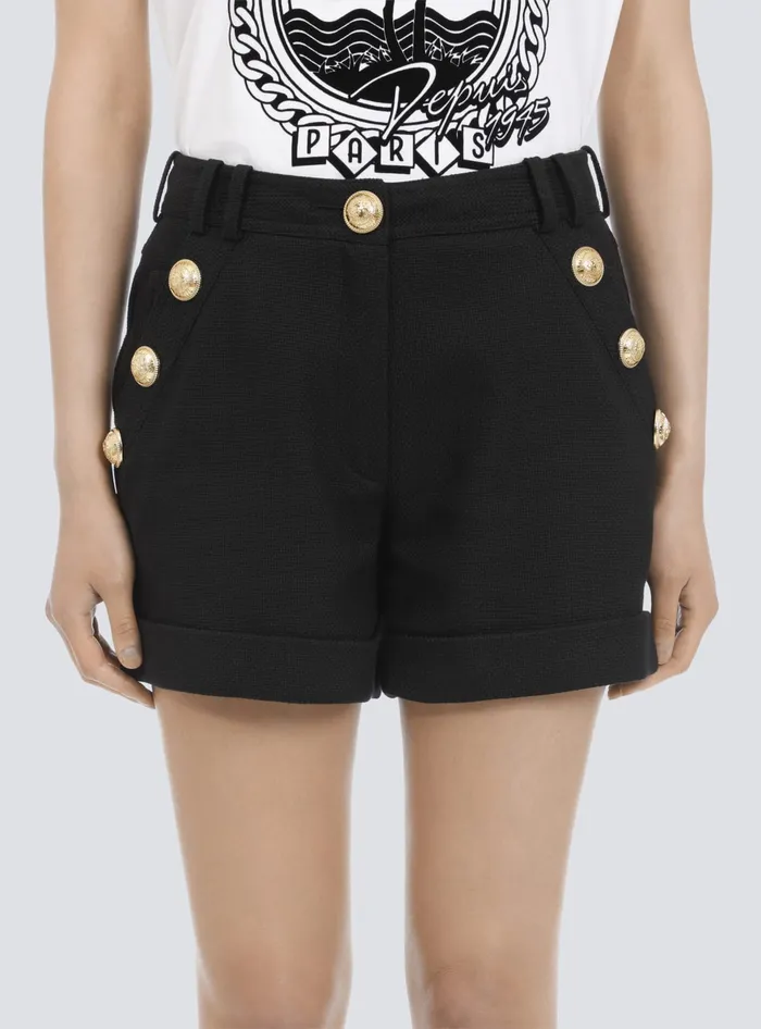 Balmain Cotton Lowrise Shorts Black Women Trousers And Shorts Balmain Cotton Lowrise Shorts Black Women Trousers And Shorts