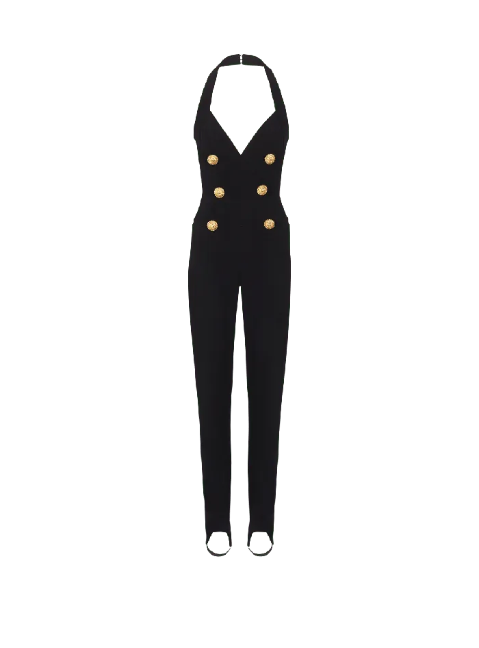 Balmain Crepe Tailored Jumpsuit Black Women Trousers And Shorts