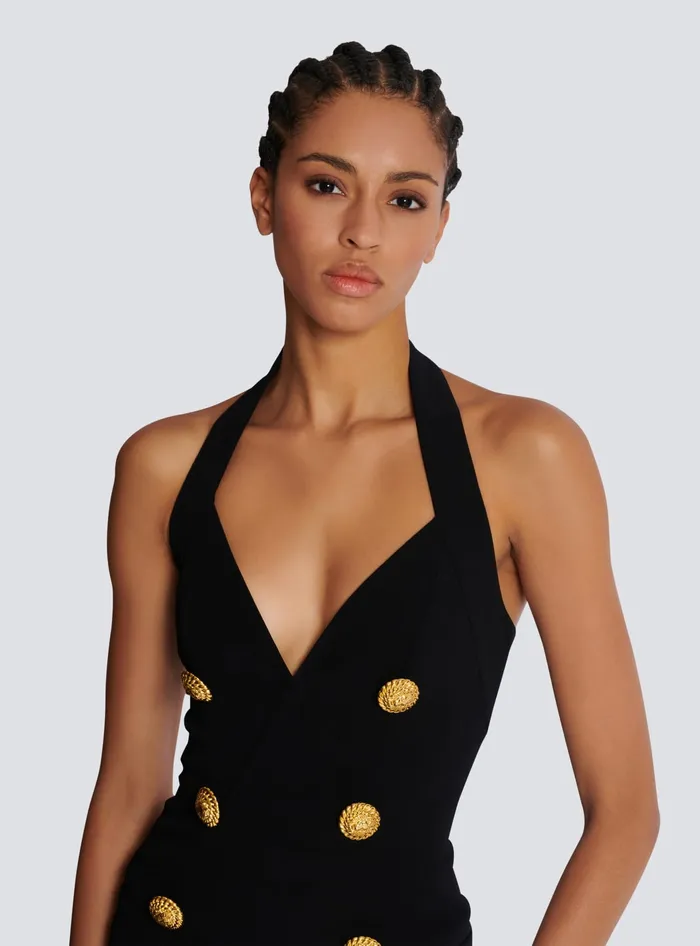 Balmain Crepe Tailored Jumpsuit Black Women Trousers And Shorts