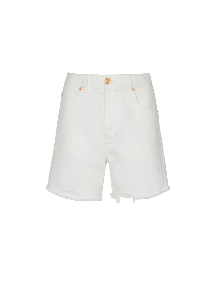 Balmain Denim Shorts White Women Denim