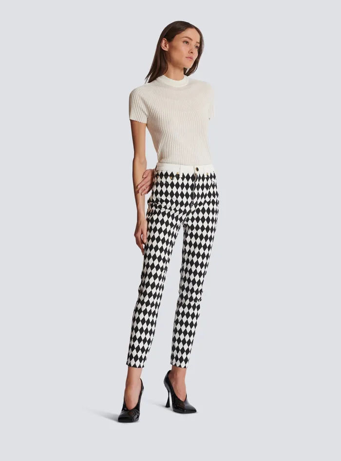 Balmain Diamond Denim Slimfit Jeans Black Women Denim