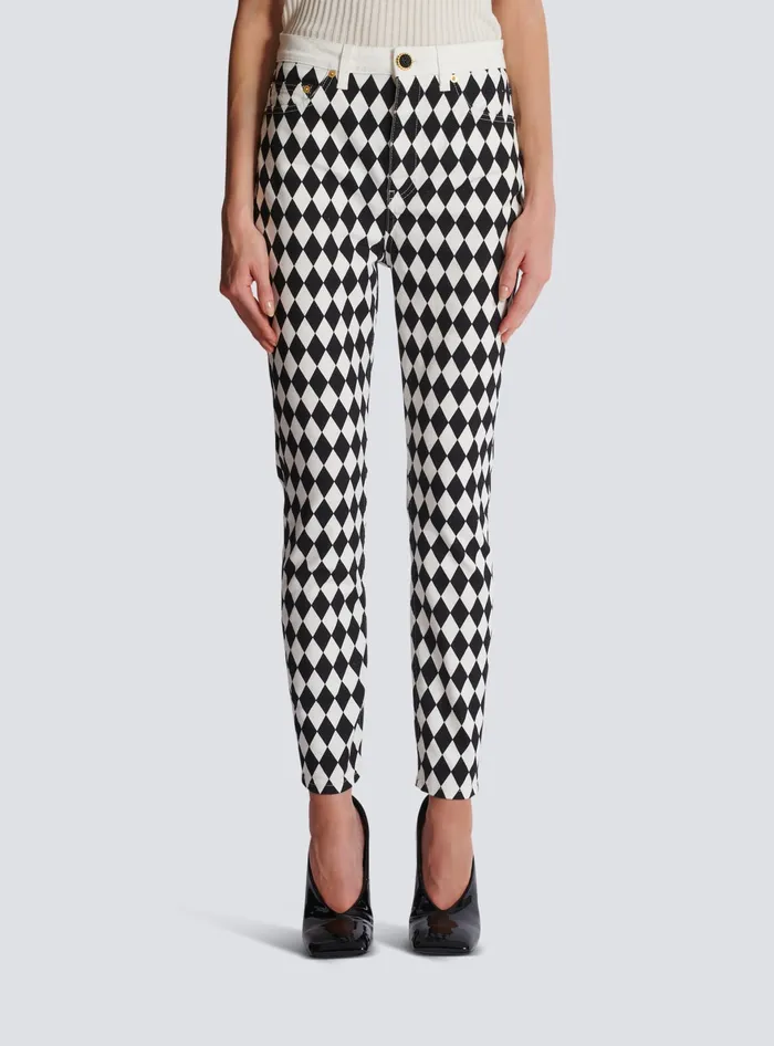 Balmain Diamond Denim Slimfit Jeans Black Women Denim