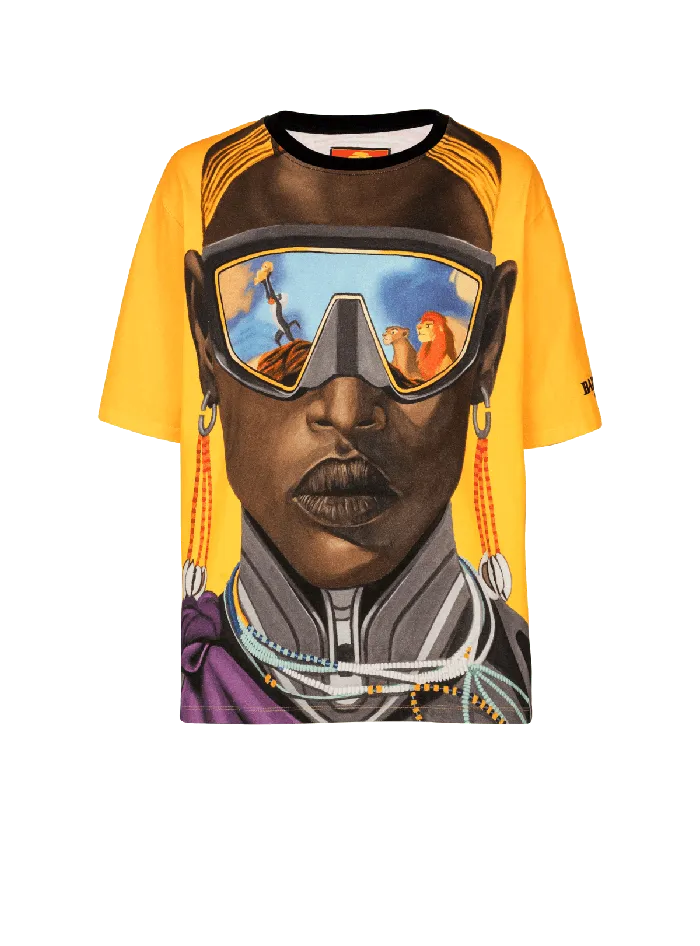 Balmain Disney X The Lion King 8211 Relaxed Tshirt With Nika Mtwana Print Multicolor Men TShirts