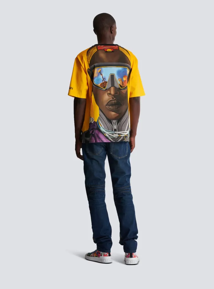 Balmain Disney X The Lion King 8211 Relaxed Tshirt With Nika Mtwana Print Multicolor Men TShirts