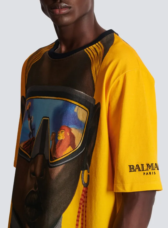 Balmain Disney X The Lion King 8211 Relaxed Tshirt With Nika Mtwana Print Multicolor Men TShirts