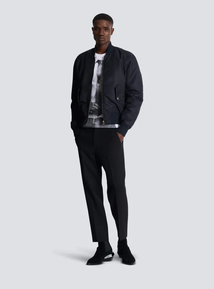 Balmain Double Wool Crepe Trousers Black Men Trousers And Shorts