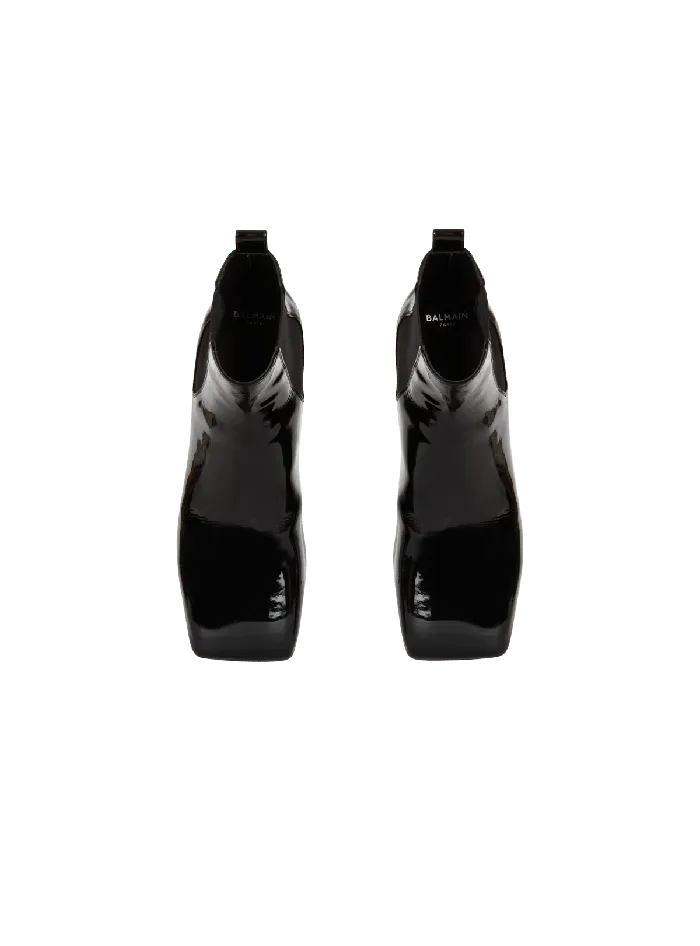 Balmain Eden Patent Leather Chelsea Boots Black Men Boots And Rangers