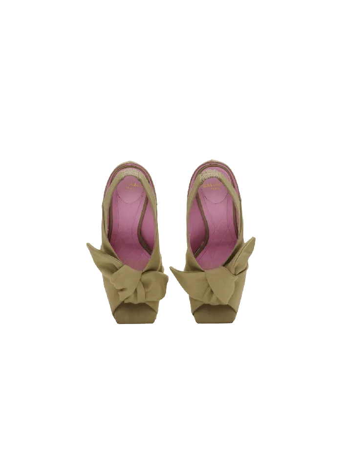 Balmain Eden Platform Sandals In Cotton Beige Women High Heels and Pumps