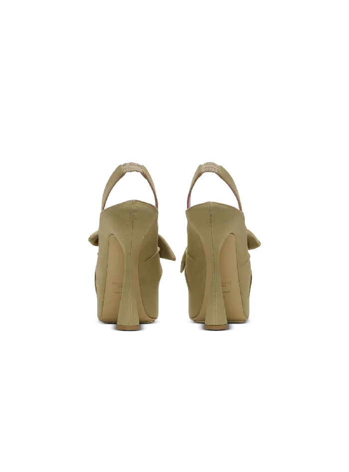 Balmain Eden Platform Sandals In Cotton Beige Women High Heels and Pumps