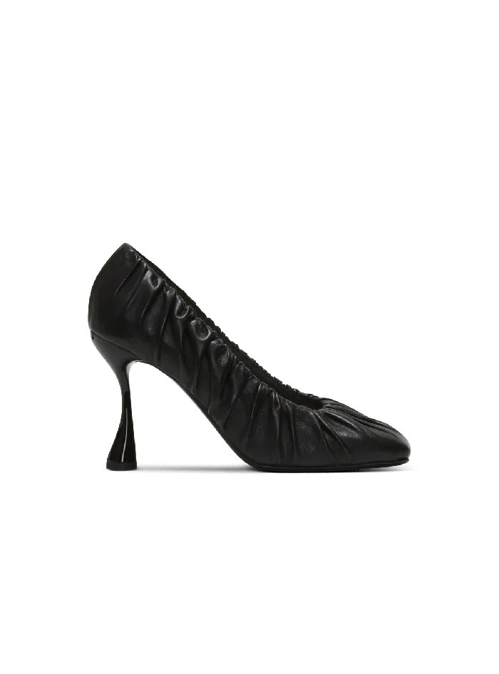 Balmain Eden Pumps In Gathered Lambskin Black Women High Heels and Pumps