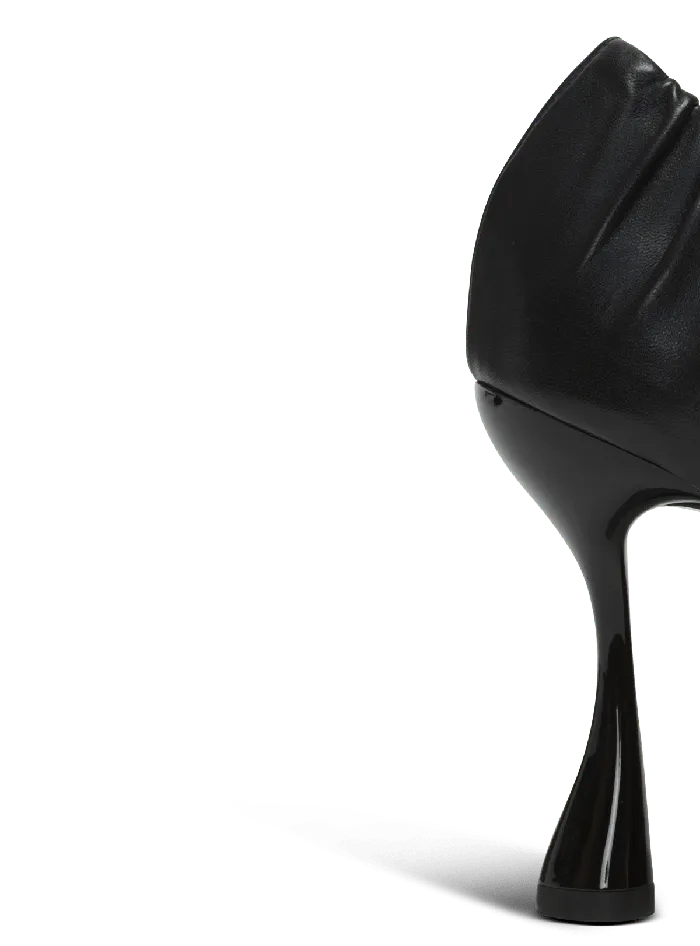 Balmain Eden Pumps In Gathered Lambskin Black Women High Heels and Pumps