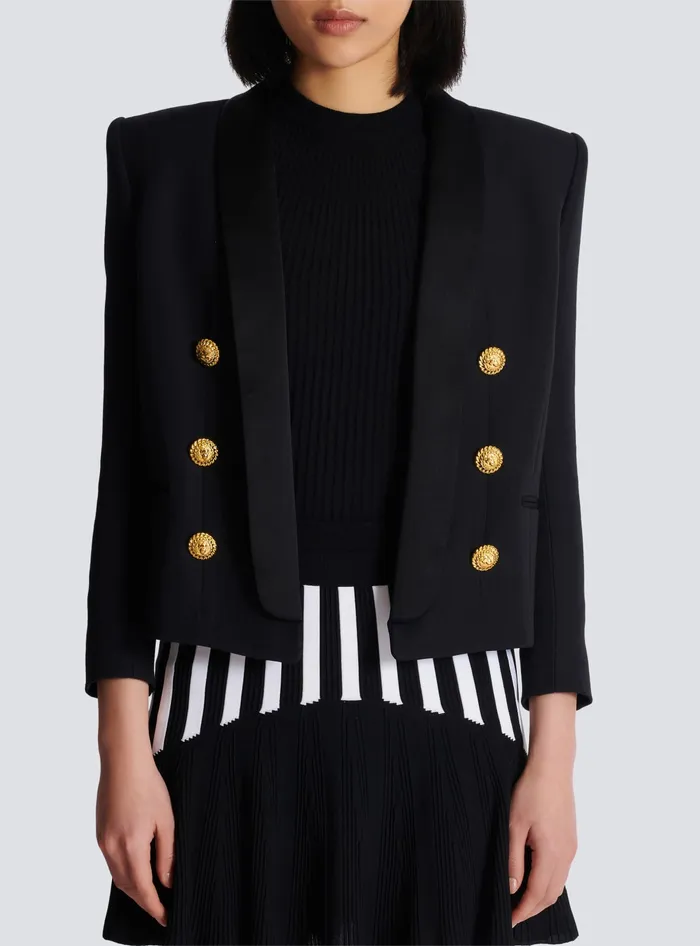 Balmain Edgetoedge 6button Jacket Black Women Jackets And Blazers
