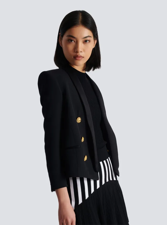 Balmain Edgetoedge 6button Jacket Black Women Jackets And Blazers