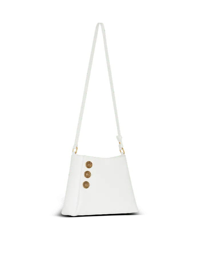 Balmain Emblegraveme Shoulder Bag In Grained Calfskin White Women Shoulder Bags