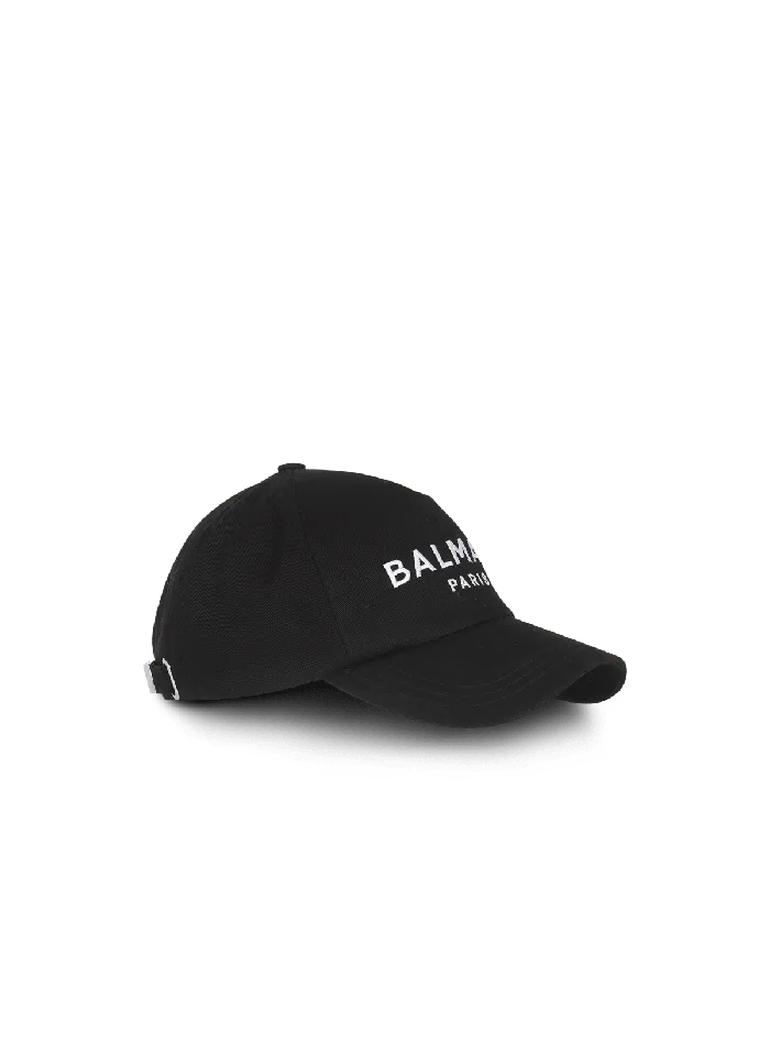 Balmain Embroidered Paris Cap Black Women Hats And Caps