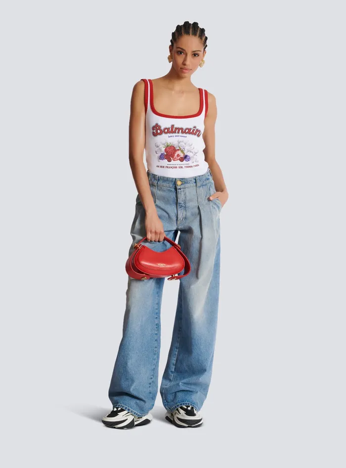 Balmain Fruit Tank Top White Women TShirts