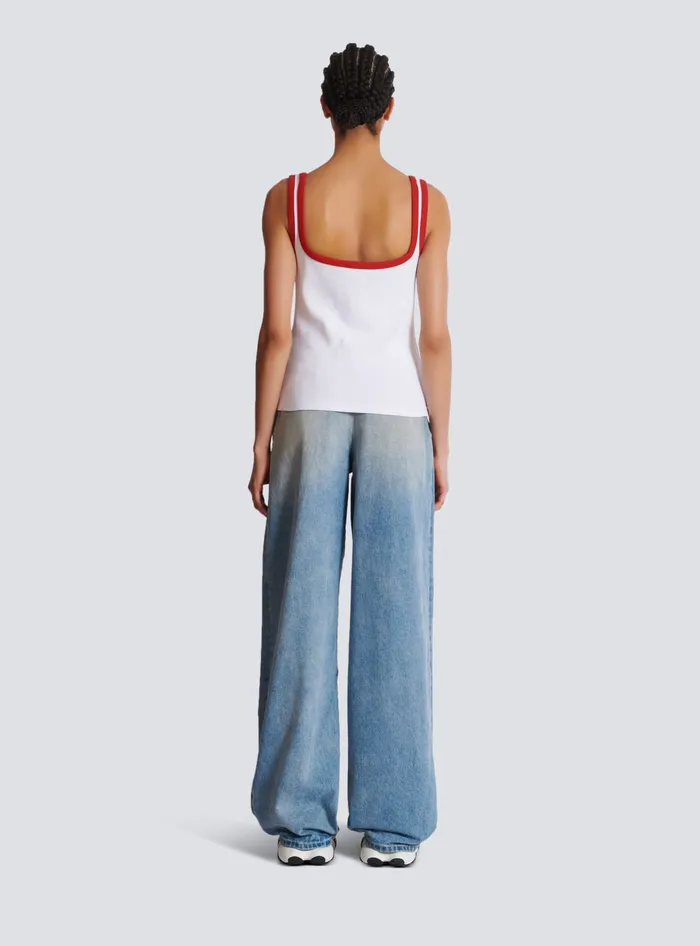Balmain Fruit Tank Top White Women TShirts