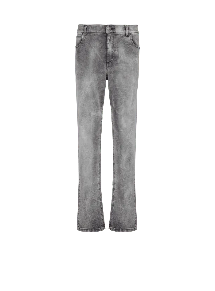 Balmain Grey Denim Regularfit Jeans Grey Men Denim