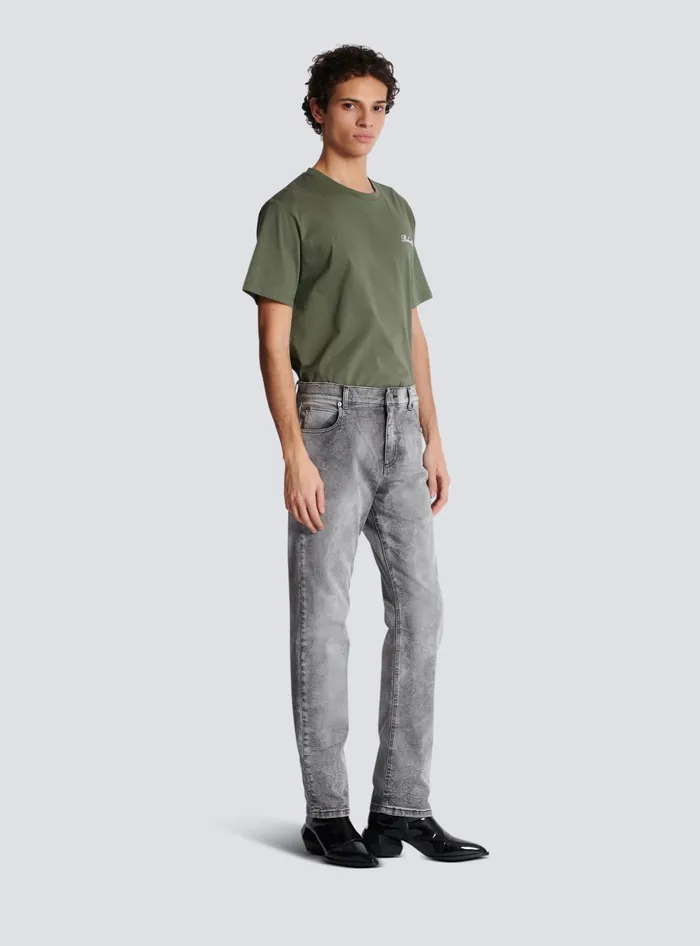 Balmain Grey Denim Regularfit Jeans Grey Men Denim