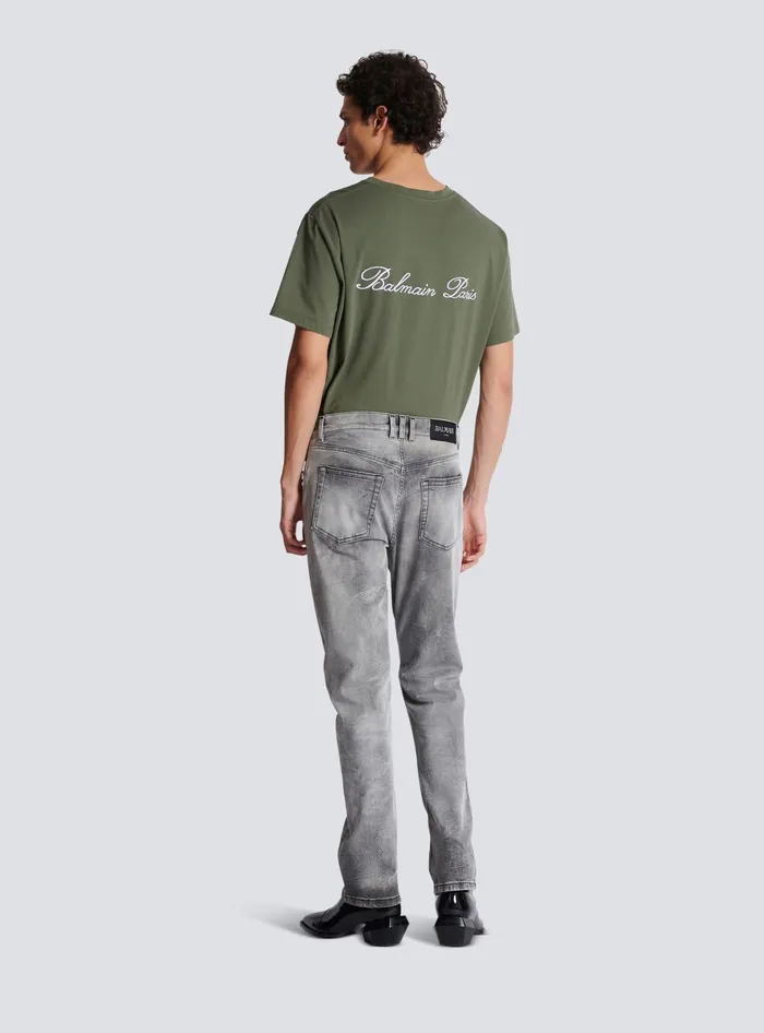 Balmain Grey Denim Regularfit Jeans Grey Men Denim