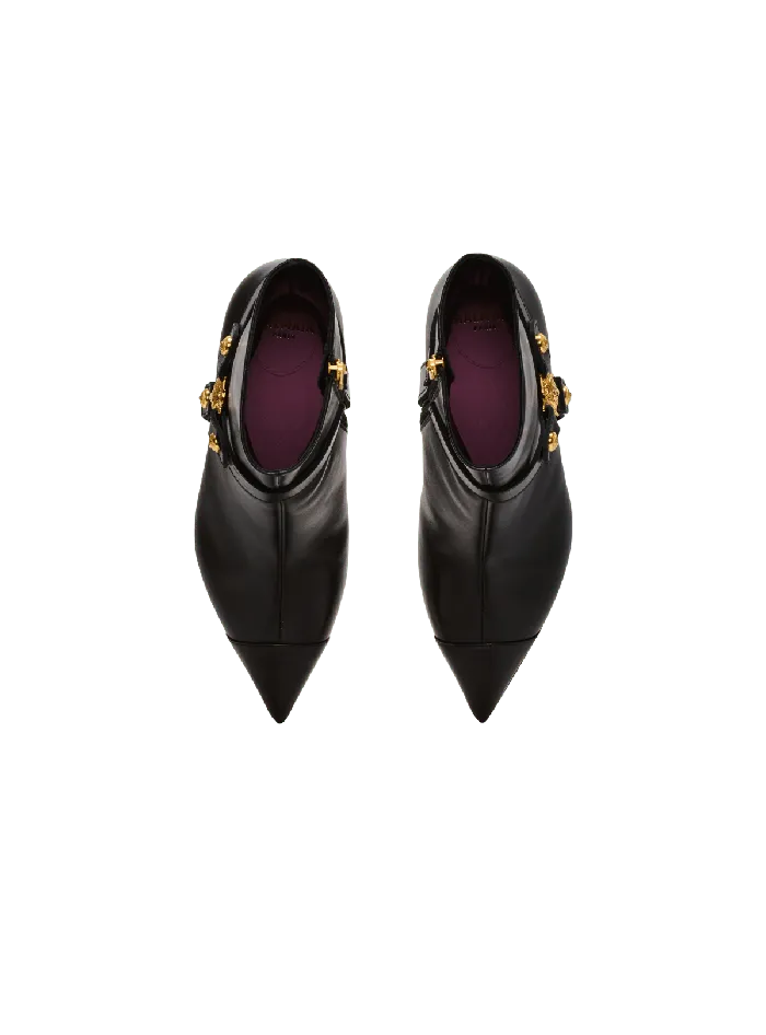 Balmain Heeled Calfskin Eva Ankle Boots Black Women Boots