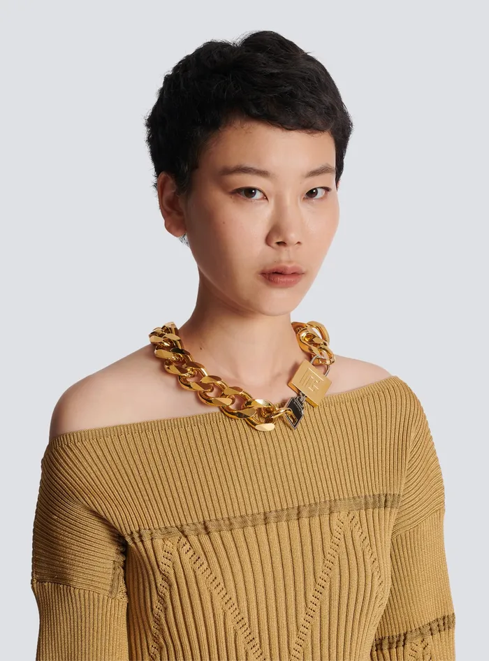 Balmain KeyandLock Necklace Gold Women Fashion Jewelry