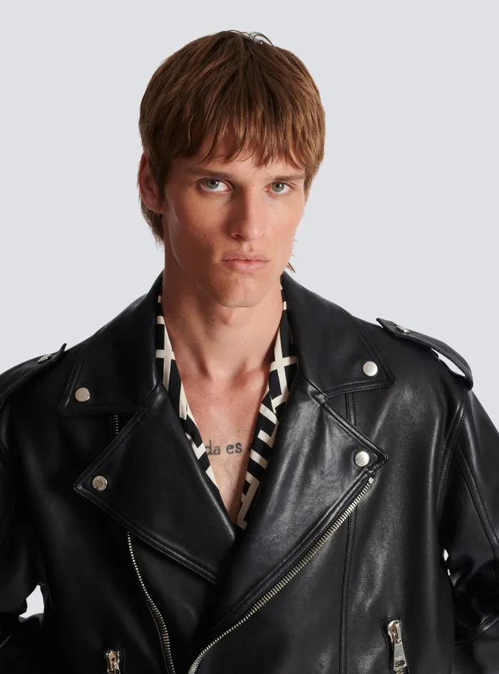 Balmain Leather Bomber Jacket Black Men Outerwear Balmain Leather Bomber Jacket Black Men Outerwear
