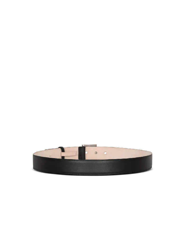 Balmain Leather PBelt Black Men Belts