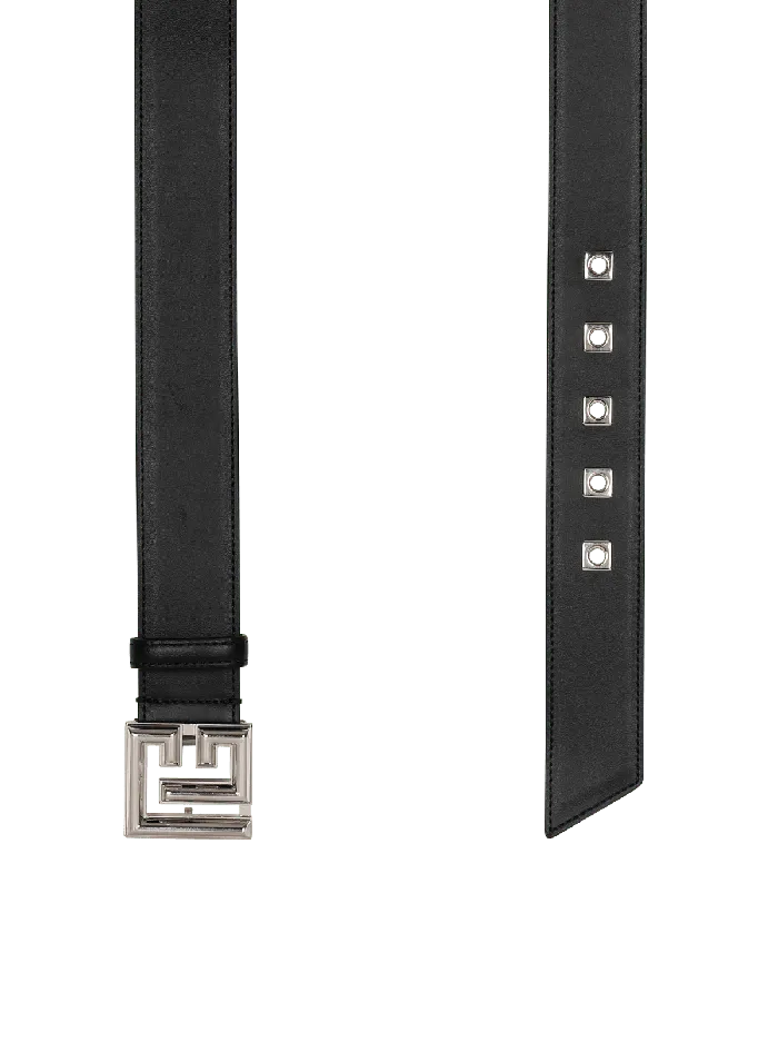 Balmain Leather PBelt Black Men Belts