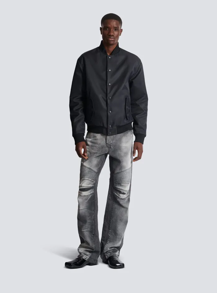 Balmain Loosefit Denim Biker Jeans Black Men Denim