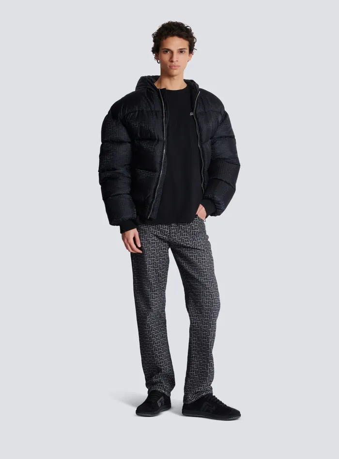 Balmain Loose Tshirt With Signature Embroidery Black Men TShirts