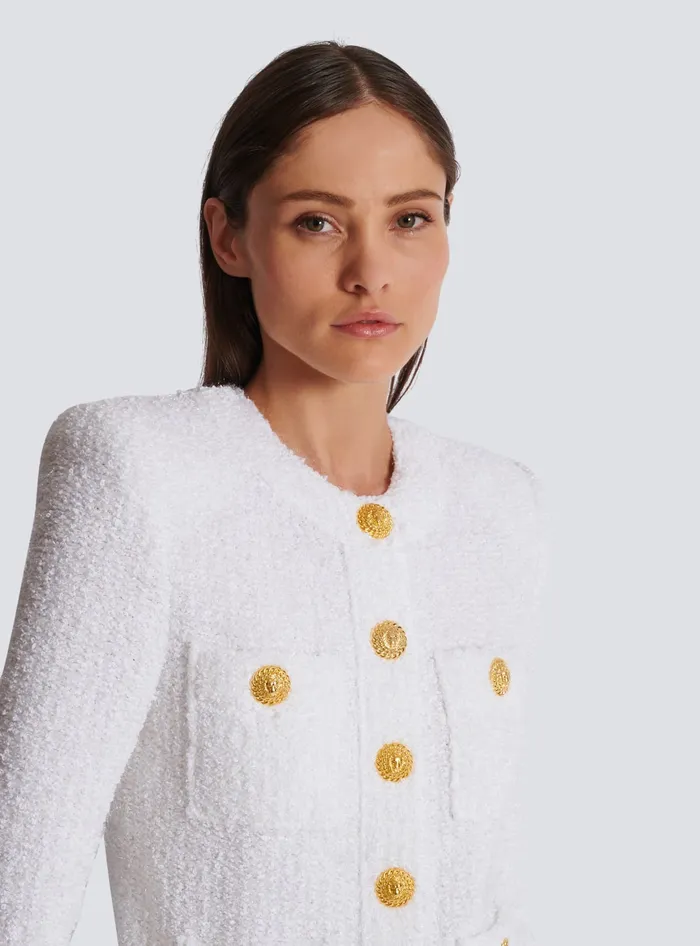 Balmain Miami Tweed 4pocket Jacket White Women Jackets And Blazers