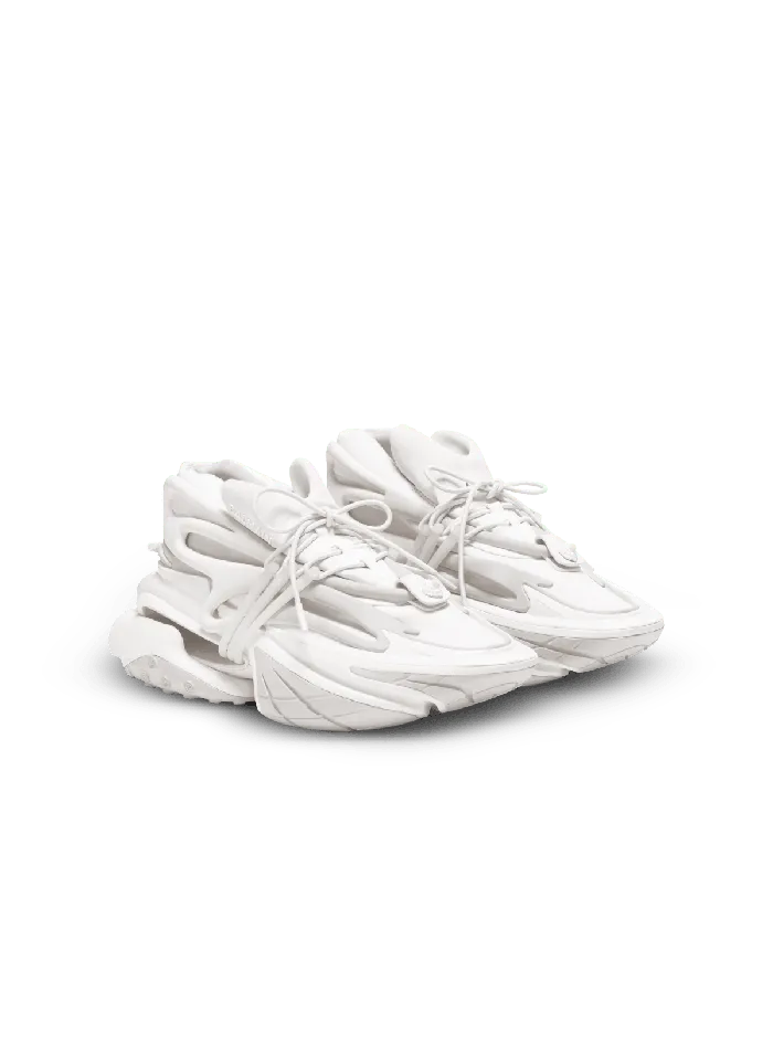 Balmain Neoprene And Leather Unicorn Lowtop Sneakers White Men Sneakers