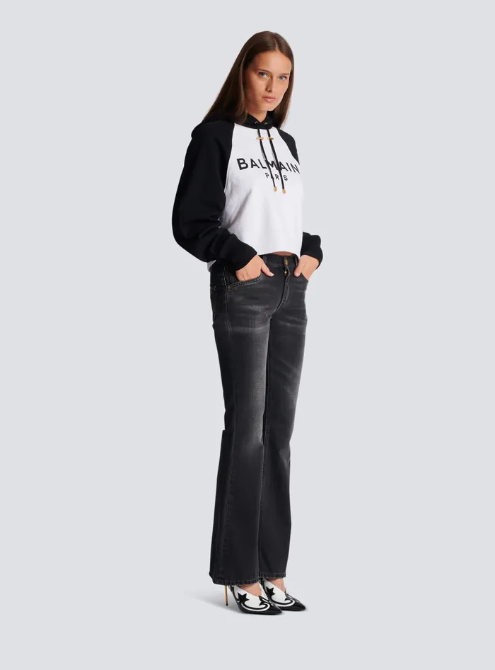 Balmain Paris Hoodie Black Women Sweatshirts