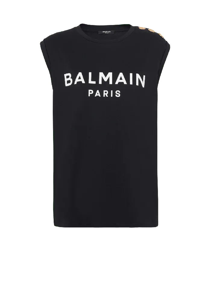 Balmain Paris Tank Top Black Women TShirts