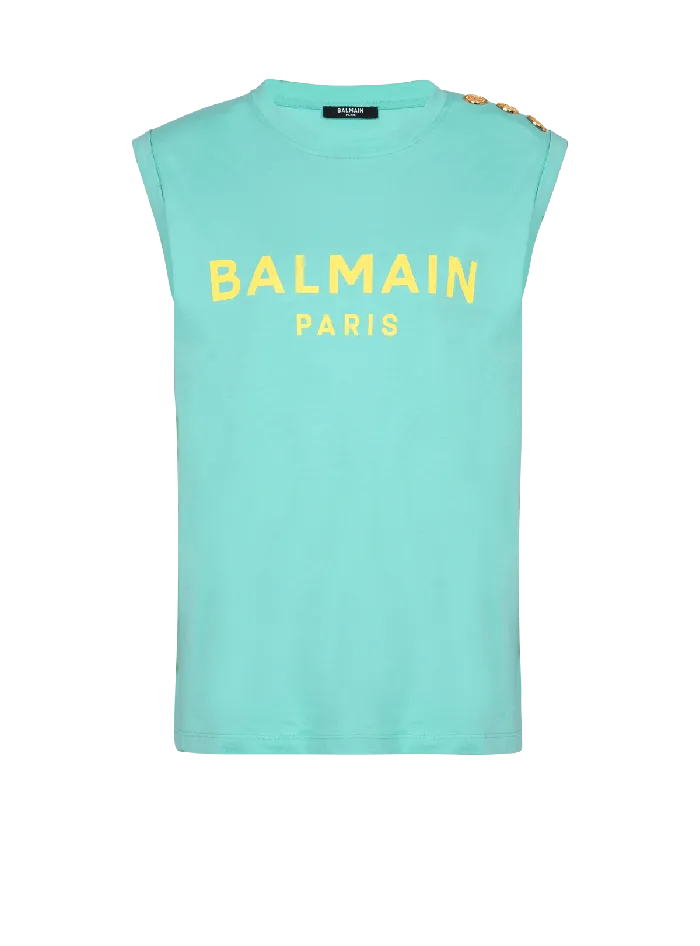 Balmain Paris Tank Top Blue Women TShirts