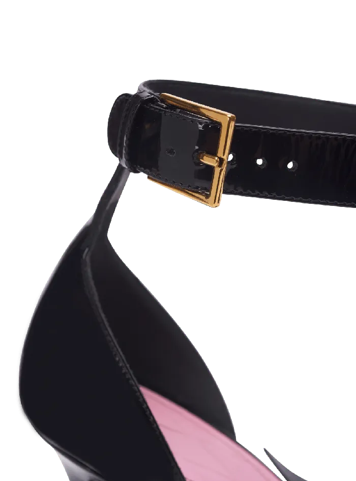 Balmain Patent Leather Ruby Pumps With Flower Detail Black Women High Heels and Pumps
