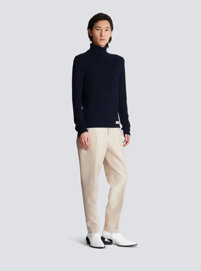Balmain PB Turtleneck Navy Men Knitwear