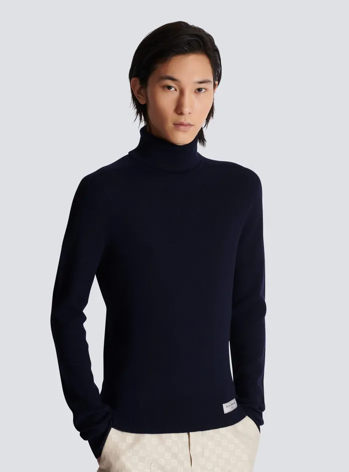 Balmain PB Turtleneck Navy Men Knitwear